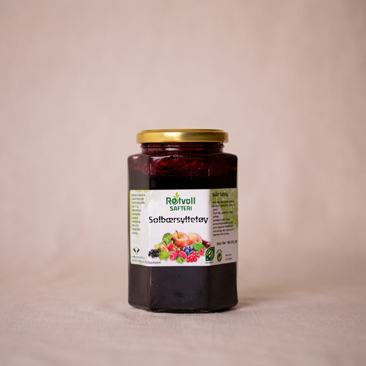 Økologisk solbærsyltetøy av norske bær, uten kunstig tilsetning. Fra  Rotvoll Safteri