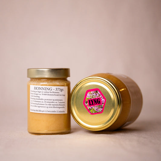 Kortreist lynghonning fra Gildesvollen på Ringebu, glass med 375 gram.