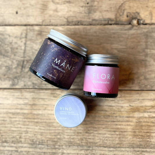 Pakke med handlaga hudpleie